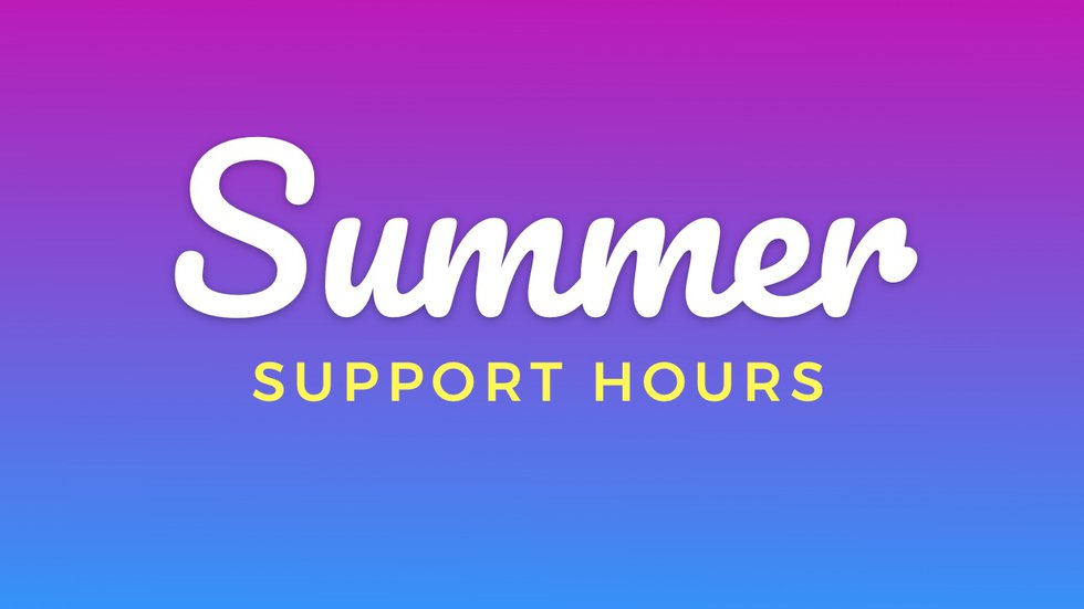 Support Summer Schedule